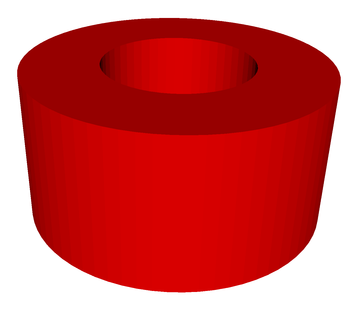 3D model of a cylinder with a circular hole along its height
